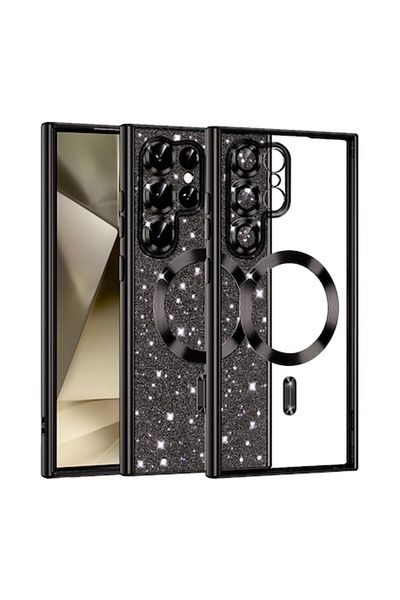 Rao Husa compatibila cu Samsung Galaxy S22 Ultra 5G, Grip, Luxury Glitter MagSafe, W46, Plastic, Pit