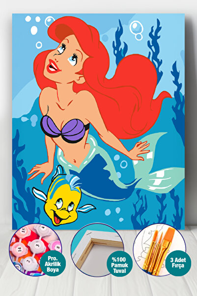 Picasso World Hobby Art Çocuk Sayılarla Boyama Numaralı Tuval Seti Fırça Boya...