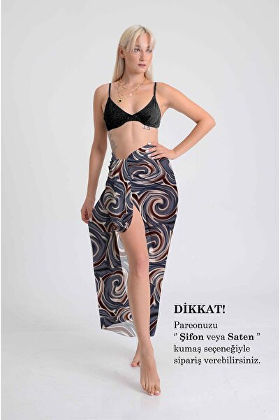 DESENİX Night Spiral Patterned Pareo |   Navy Blue Floor |   100X145Cm |   Di...