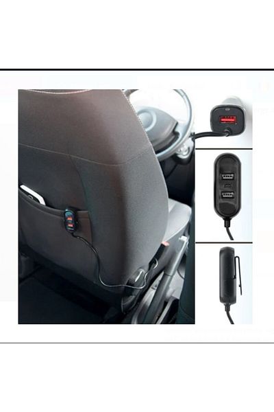 divendi-ro i-JMB smart charge car charger with 3 USB ports + 1 TYPE C i-JMB, 1.5 m, black