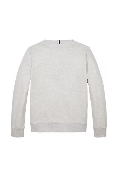 Tommy Hilfiger Erkek Çocuk Bisiklet Yaka Grafik Baskılı Sweatshirt - Gri