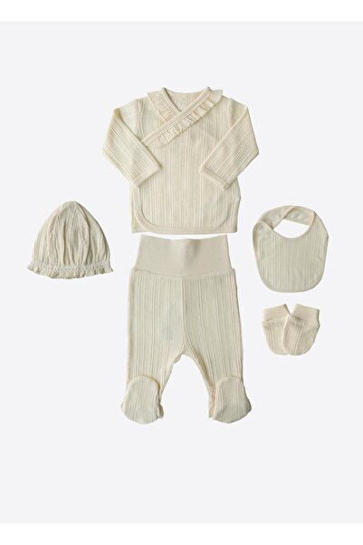 kitikate Organij Jaclin 5-Piece Bodysuit Set Natural