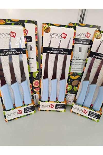 Yüsra Home 3 Vegetable Knife Laser Cutting Decor Household Vegetable Knife (Stainless Steel)