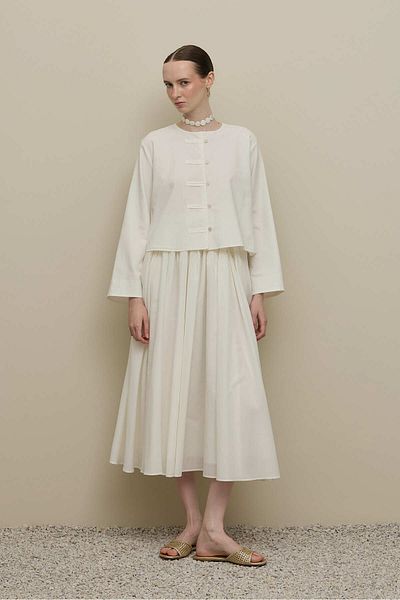 Fahhar Wide Britli Shirt Ecru
