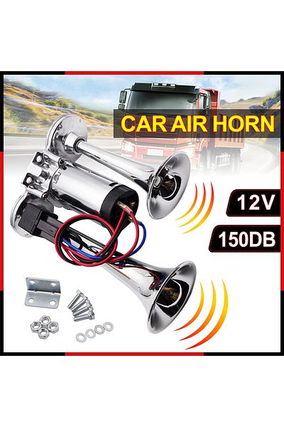 Choice 12V 150db Car Electric Loud Horn Dual Trumpets Speaker Auto 12v Air Horn Siren Sound Security Alarm