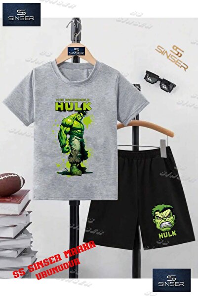 SS SİNSER Children's Unisex “Hulk Alt Written Painted Single“ Special Printed...