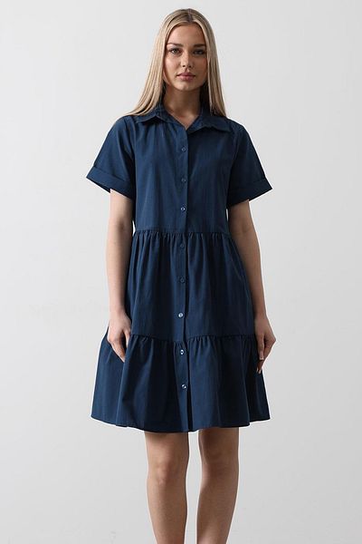 VAGGON Short Sleeve Button Dress