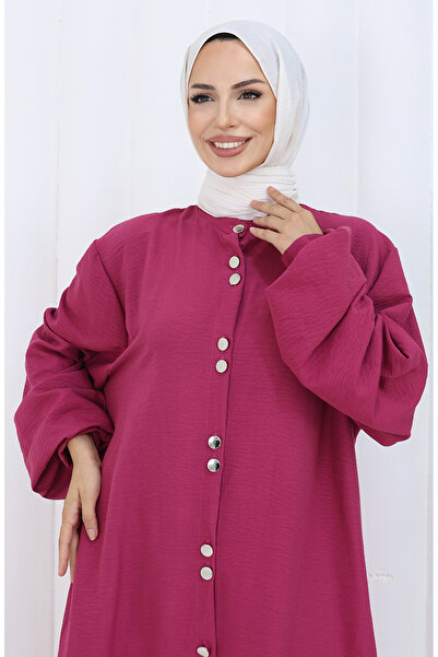 sefamerve Full Buttoned Tunic Trousers Double Suit 2114-03 Cherry