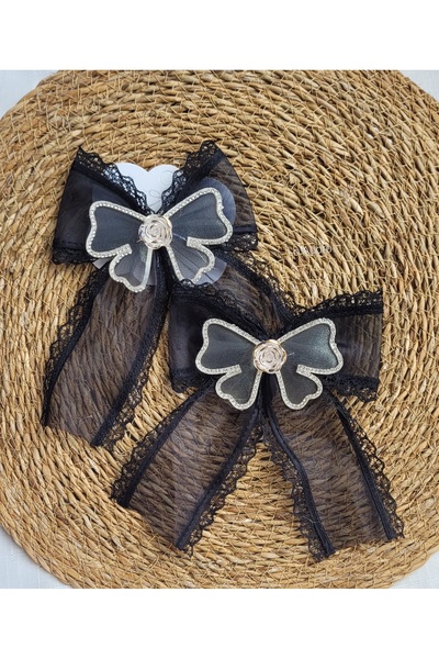 LO ADORO 2 штуки бантики для дівчаток для школи, 2 штуки затискачі, затискачі