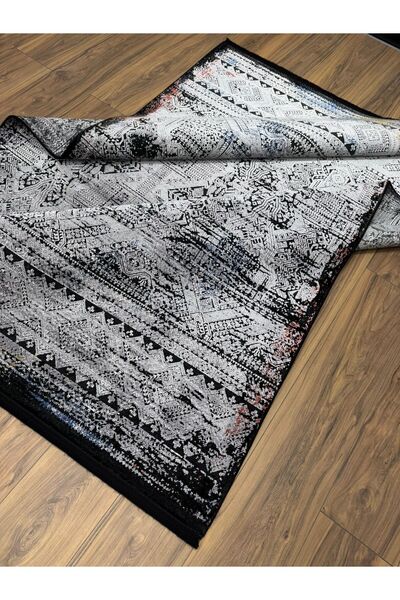 Neşem Halı Boutique DİORA HALI ADEN 6980 A ANTRASİT HARDAL Doğal ipliklerle Üretilen Modern Desenli Makine Halısı.