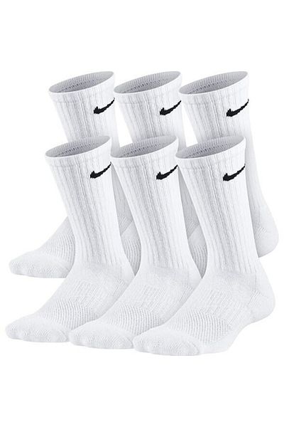 Nike Set 6 pairs Cushion Crew Sports Socks, Cotton, 42-46 EU, White