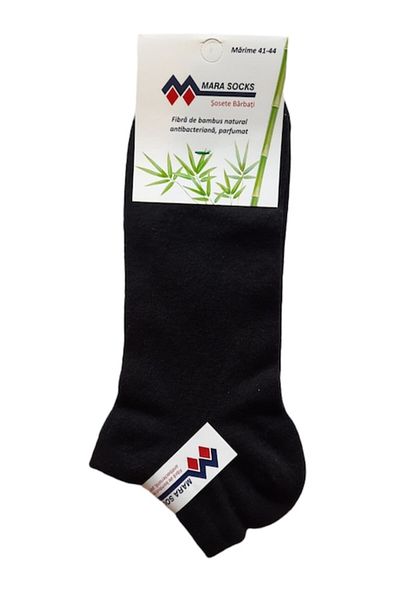 Mara Socks Set 6 perechi de șosete scurte pentru bărbați, bambus, negru, 41-44 EU