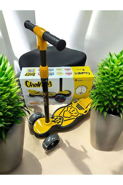 chanky Scooter Lighted Wheel Wide Base and Brake Suitable for Ages 7 with 3 Stage Steering 100Kgs Carrying