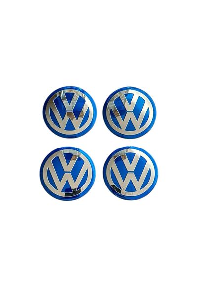 Universal Set 4 capace roți 58mm exterior, 56mm interior VW albastru compatibil/inlocuitor jantă aliaj