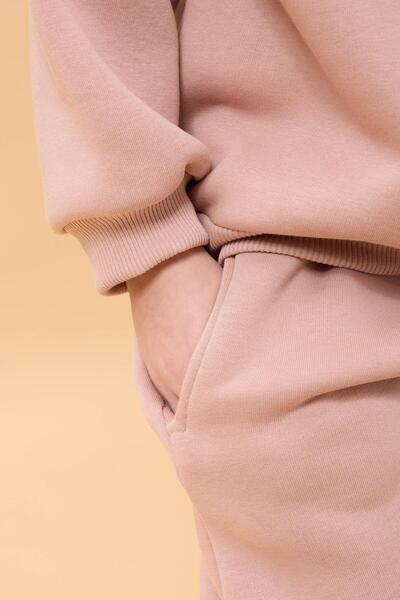 Perendi Boy's Crew Neck Hooded Winter 2-Piece Tracksuit Set - Soil