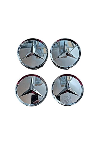 MAF Set 4 capace cromate pentru jante Mercedes-Benz din aliaj de 75 mm