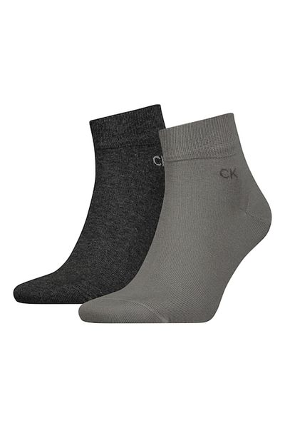Calvin Klein , Set of Short Socks - 2 Pairs, Gray, Black (Size 39-42)