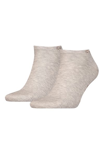 Calvin Klein , Set of low-cut ankle socks in cotton blend - 2 pairs, Light brown melange, 43-46