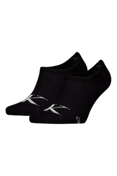 Calvin Klein , Set of ankle socks with logo print - 2 pairs, Black, Optic White, 39-42