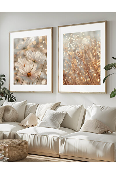 STARYUNA Ahşap çerçeveli 2'li modern tablo seti Yuna164