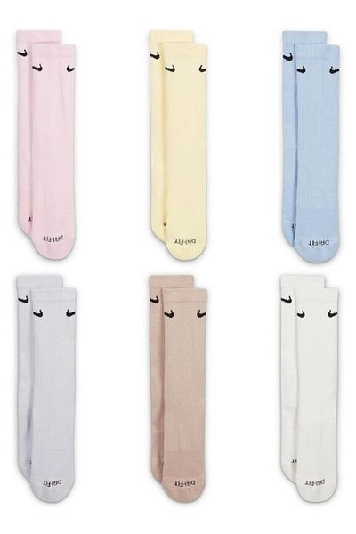 Nike , Set of long training socks in cotton mix - 6 pairs, Multicolor, XL