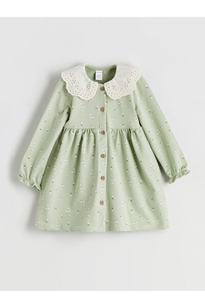 LC Waikiki LCW baby Bebe Yaka Çiçekli Kız Bebek Elbise