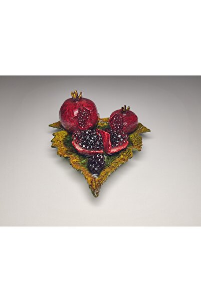 DNC El Yapımı Epoksi Geniş Yapraklı Nar Meyveli Dekoratif Masa Süsü