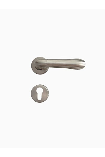 Hızır مقبض باب من الفولاذ المقاوم للصدأ من Donna Satin Silver Rosette Brass Y...