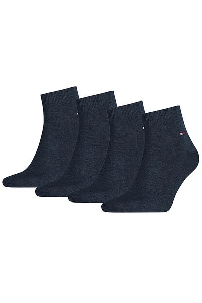 Tommy Hilfiger , Set of short socks with discreet logo 14171 - 4 pairs, Blue, EU size 43-46