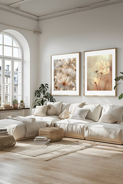 STARYUNA Set de 2 tablouri moderne cu rame din lemn Yuna163