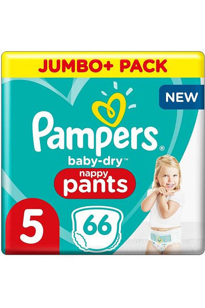 Pampers Baby-Dry Pants, Size 5, Jumbopack, 66 Pieces