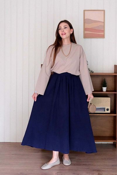 Ceylan Otantik Σετ φούστας Stone Crop Body & Navy Blue Muslin