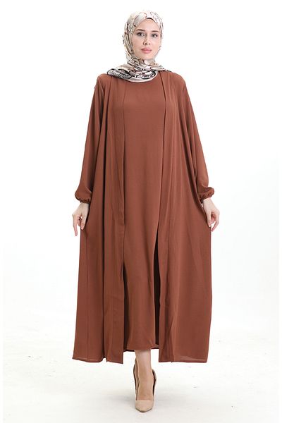 sefamerve Set Abaya Nobil 0336-07 Maro