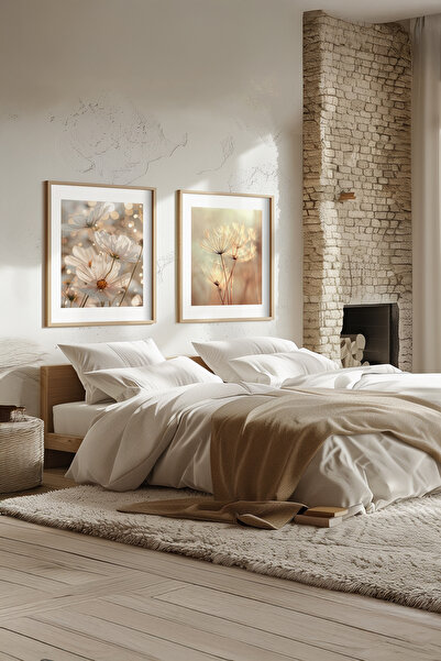 STARYUNA Set de 2 tablouri moderne cu rame din lemn Yuna163