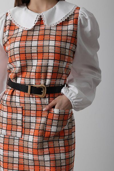 VAGGON Plaid Shirt Detailed Dress