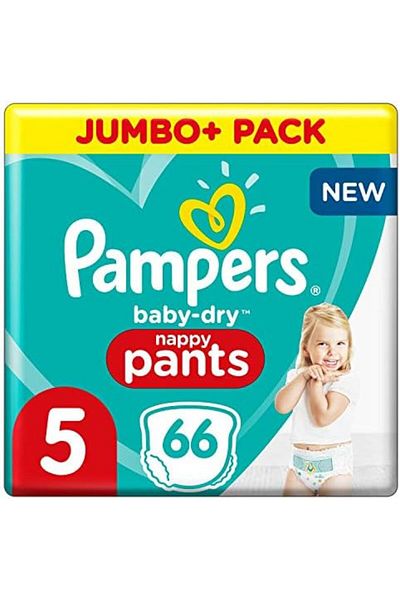 Pampers Baby-Dry Pants, Size 5, Jumbopack, 66 Pieces