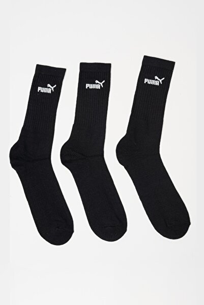 Puma , Set of long unisex socks with logo - 3 pairs, Black, Dirty White, 43-46