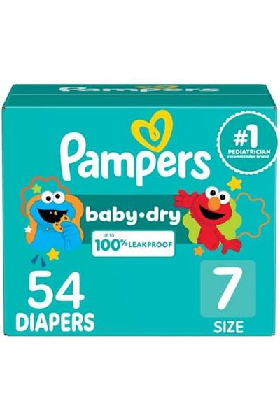 Pampers Diapers - Baby Dry - Size 7, 54 Count, Absorbent Disposable Infant Diaper