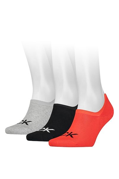 Calvin Klein , Set de șosete unisex foarte scurte - 3 perechi, Roșu, Negru, Gri, Mărime universală