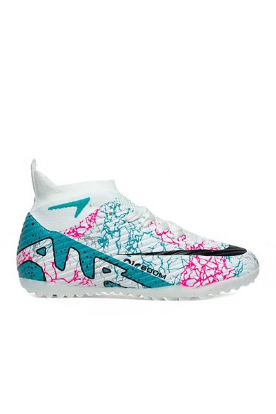 LALİGA Air Air Boom Model Astroturf Field Shoes White/Turquoise/Patterned