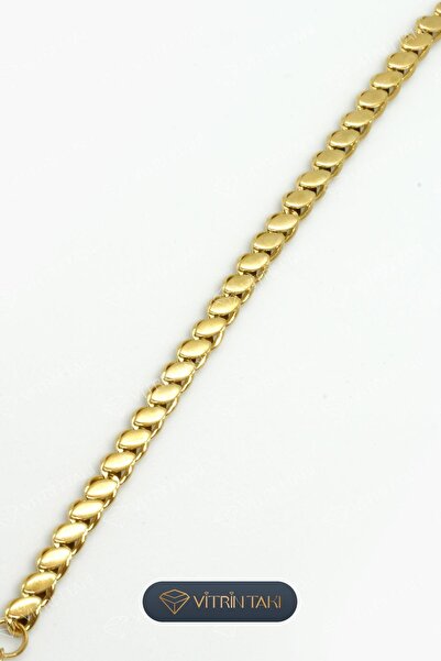 Çelik Altın Renk Arpa Zincir Bileklik