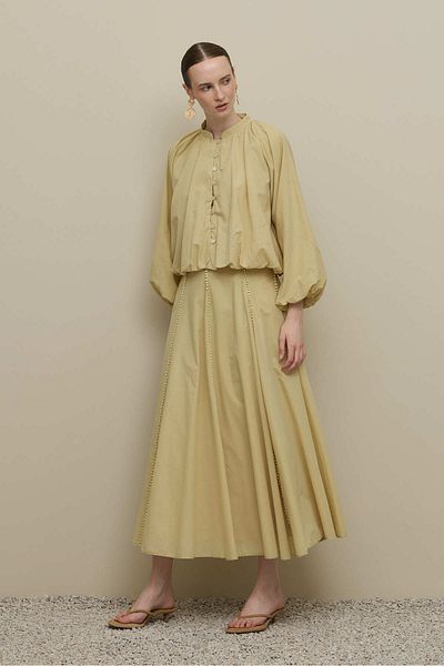 Fahhar Britli Balloon Shirt Light Yellow