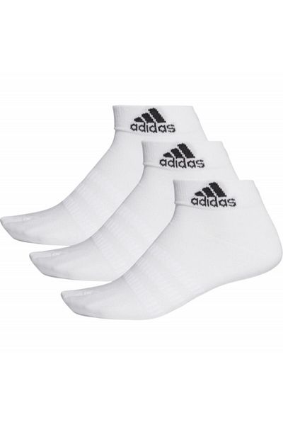 adidas Set 3 perechi de șosete ușoare până la gleznă, albe, mărimea 43-45