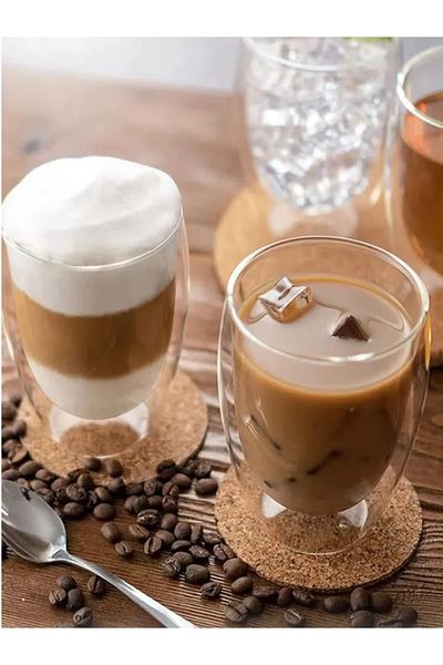 HERA Set 2 pahare cafea cu perete dublu termoizolant, Hera, 350 ml