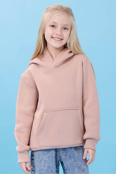 Perendi Unisex Hooded Kangaroo Pocket Hooded Winter Sweatshirt - Soil