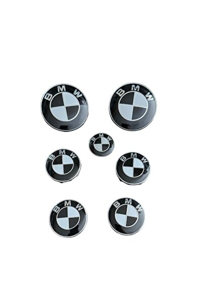 MAF Set Complet 7 Embleme Logo Compatibile BMW capota/portbagaj 82 mm, capace jante 56mm, sigla volan 44