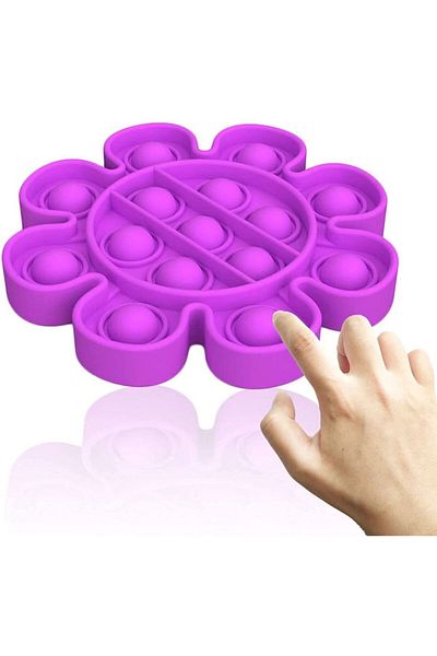 ElastiX Jucarie Pop It, figurina floare mov,
