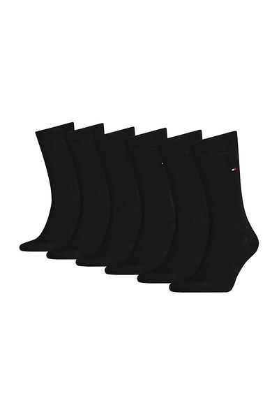 Tommy Hilfiger , Set de sosete lungi cu monograma discreta - 6 perechi, Negru