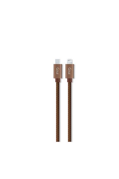 GOUİ كابل Lightning Type C PD بطول 1 متر - بني