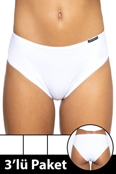 BRAINWEAR Pachet de 3 chiloți hipster din bumbac lycra pentru femei